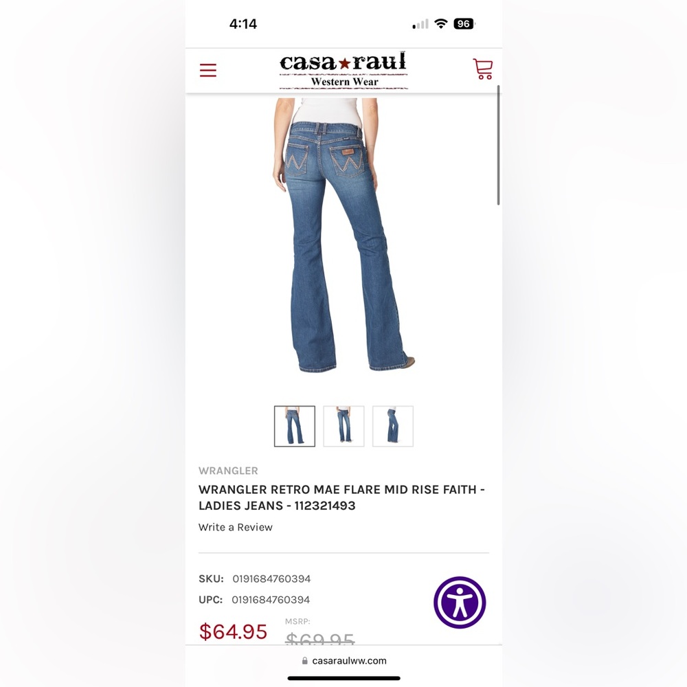 Wrangler flare jeans